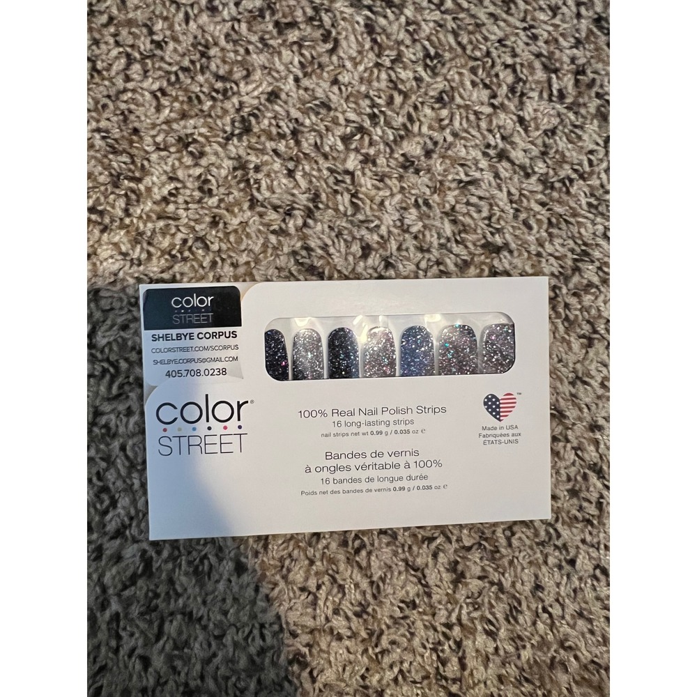 Color Street Holidaze Nail Polish Strips Blue Purple Glitter FMG171 New Set 16ct